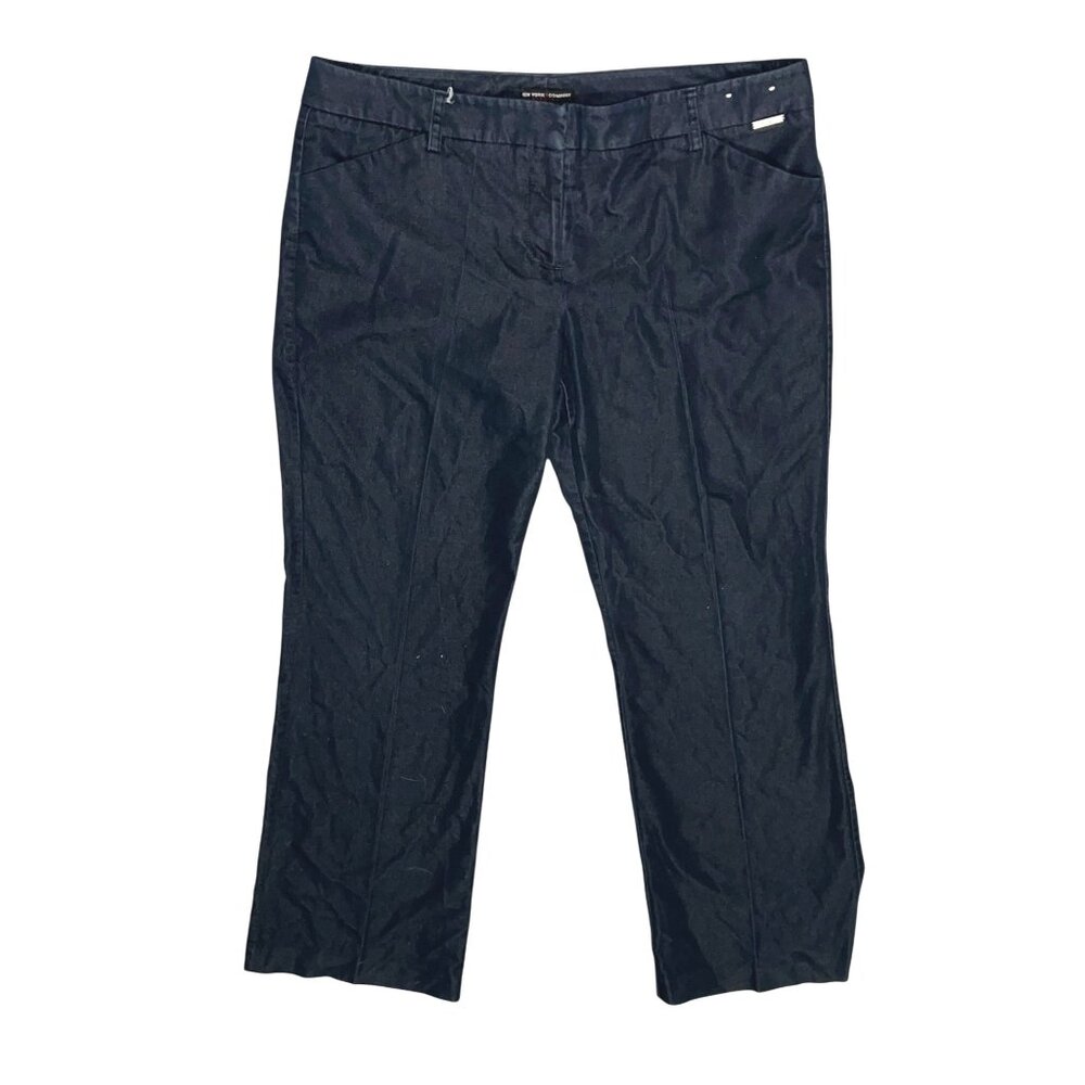 New York & Company Womens Navy Blue Straight-Leg Pants Size 10 Average